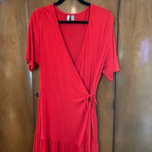 ASOS red wrap dress
